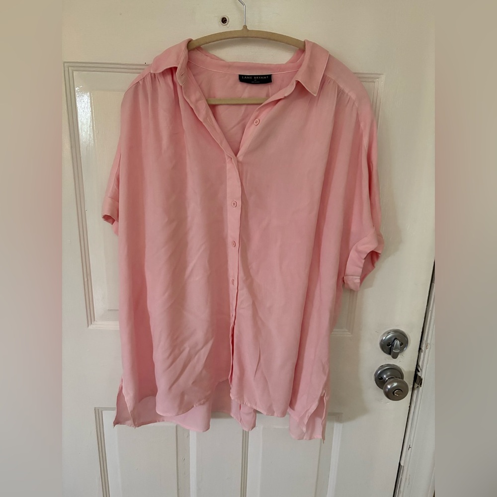 Lane Bryant Pink Casual Button Down Shirt